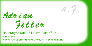 adrian filler business card